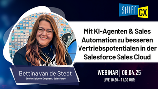 Webinar: Mit KI-Agenten & Sales Automation zu besseren Vertriebspotentialen in der Salesforce Sales Cloud Webinar: Mit KI-Agenten & Sales Automation zu besseren Vertriebspotentialen in der Salesforce Sales Cloud