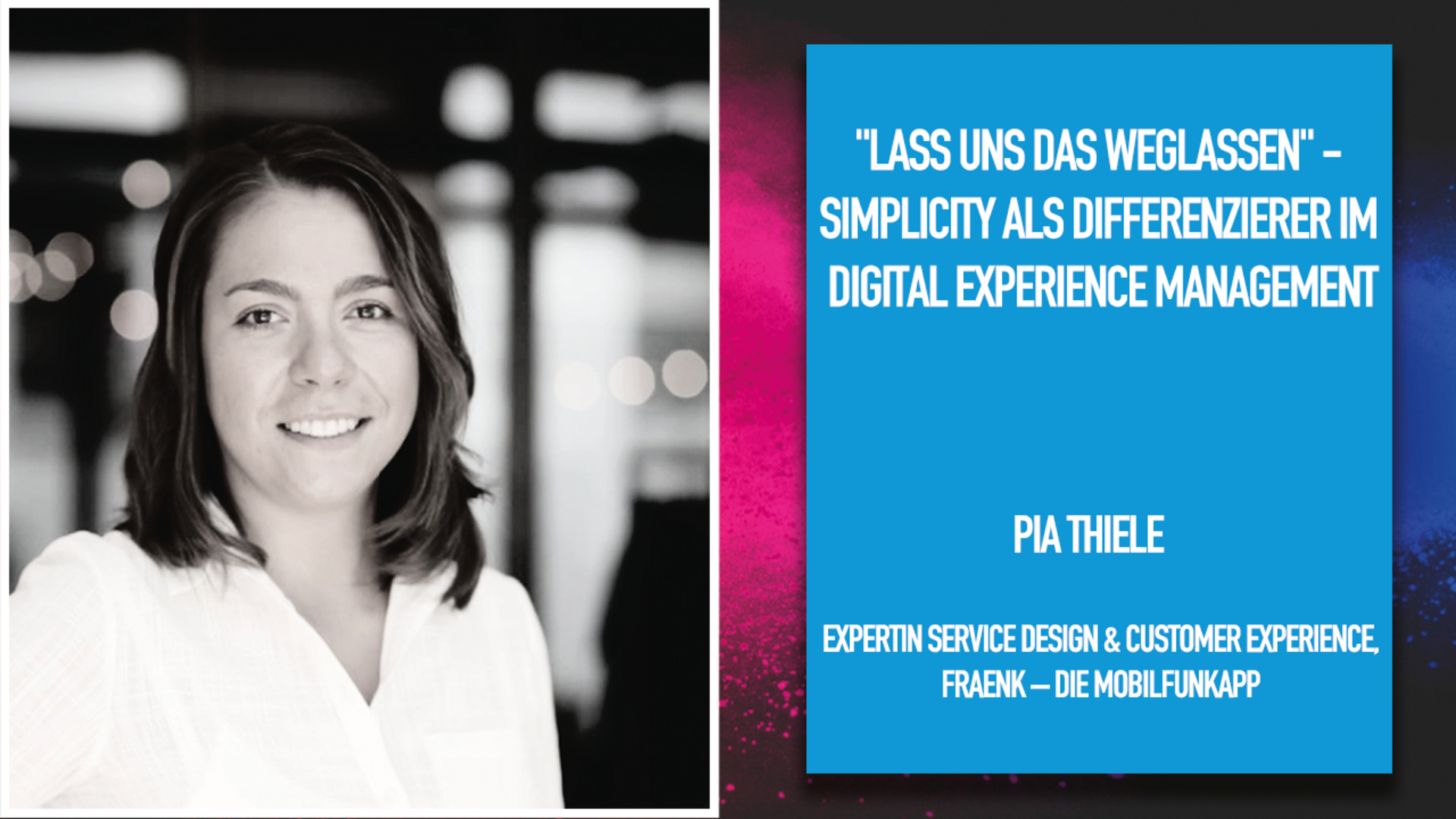 "Lass uns das weglassen" - Simplicity als Differenzierer im digital Experience Management